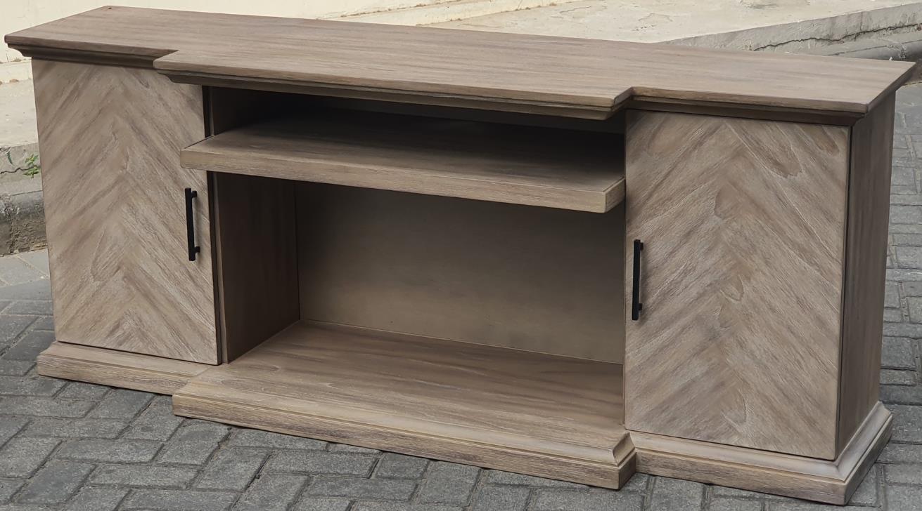 3686WE Media Console Rustic TV Stand Brown  (66-inch, optional Fireplace ,for 36''fireplace option 2001B-36P )