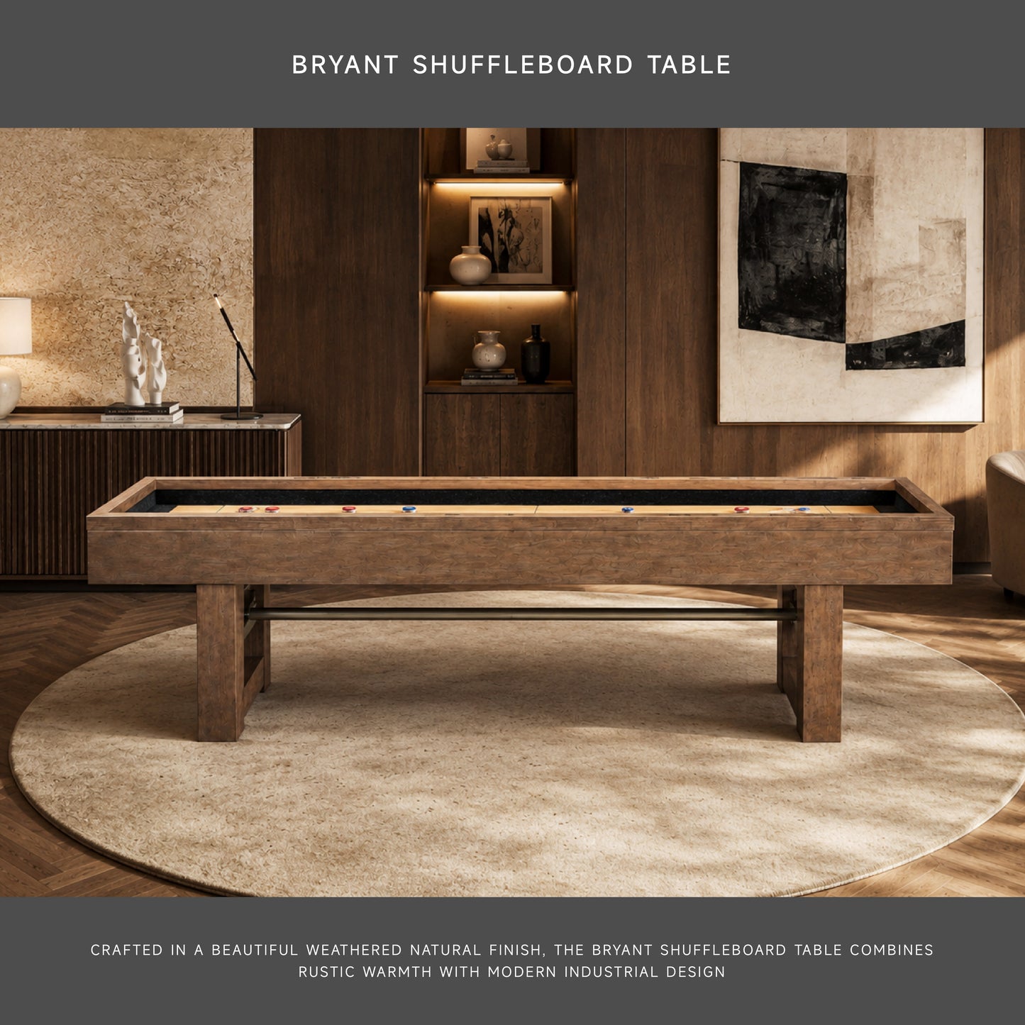 Bryant Shuffleboard Table - Weathered Natural Finish