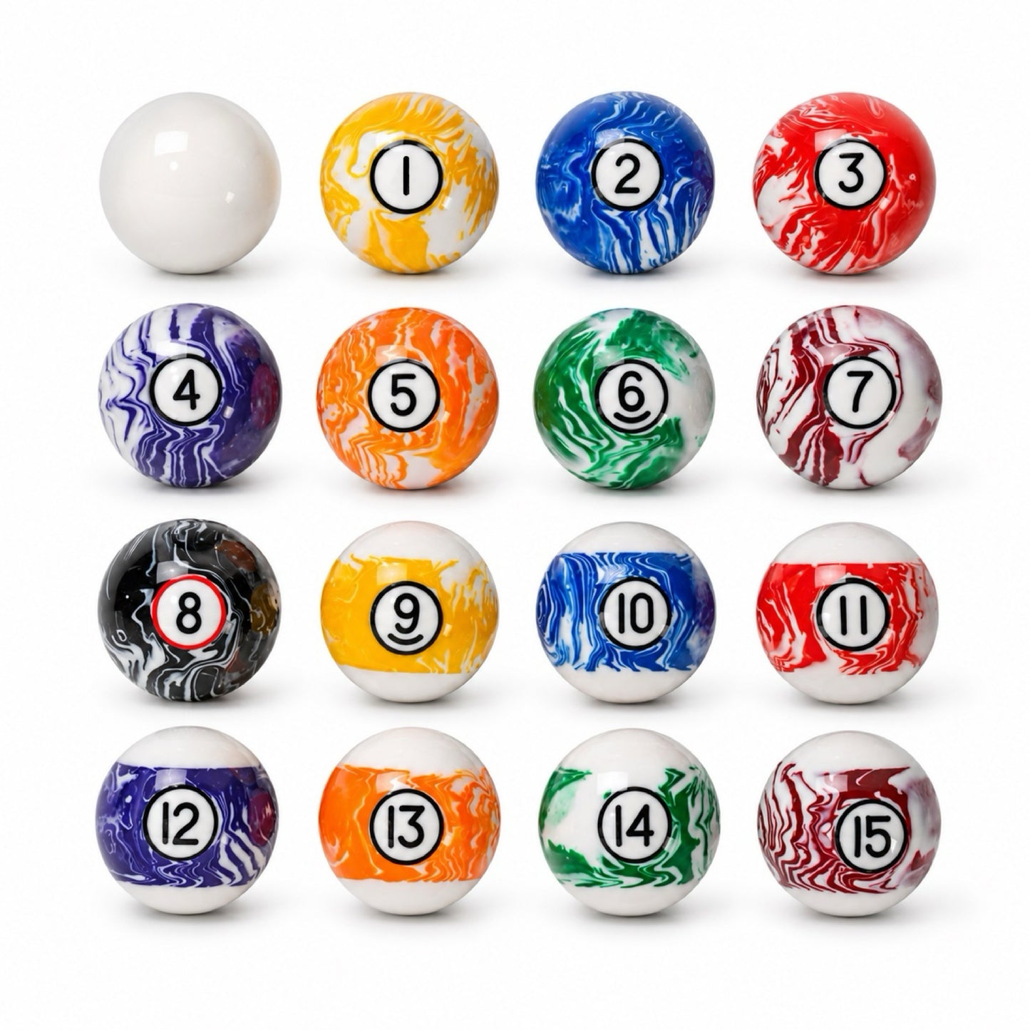 Empire USA   Color.Marble Billiard Ball Set, Colorful Striped Pattern