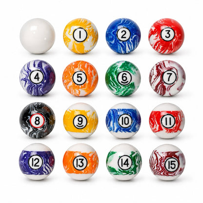 Empire USA   Color.Marble Billiard Ball Set, Colorful Striped Pattern