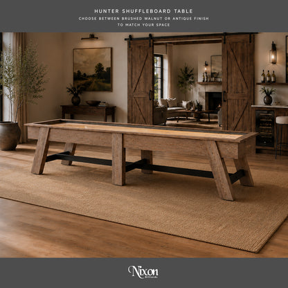 Hunter Shuffleboard Table - Brushed Walnut