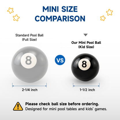Empire USA Mini Pool Balls Set (1.5 in) w/ Triangle Rack