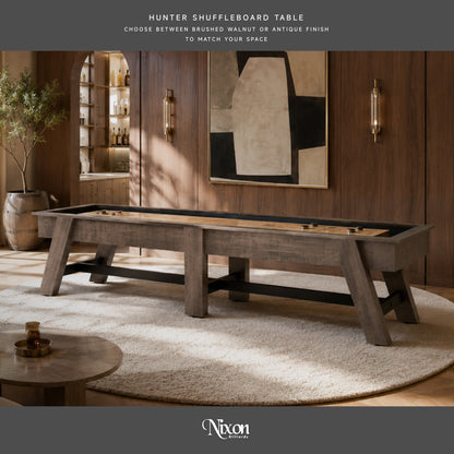 Hunter Shuffleboard Table - Antique Finish