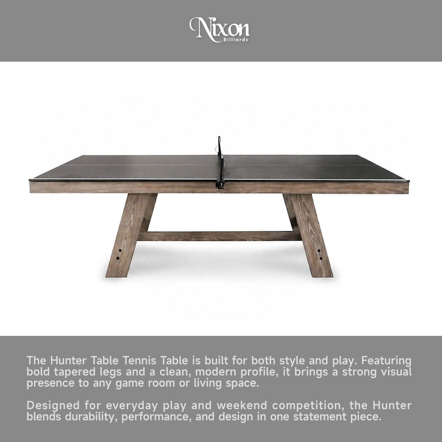 Nixon Billiards - Hunter Ping Pong Table - Brushed Walnut