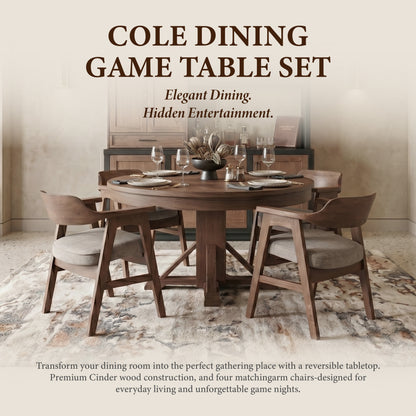 Cole - Poker Game & Dining Table Set (Cinder Finish)
