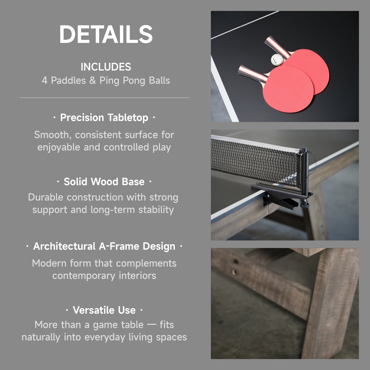 Nixon Billiards - Hunter Ping Pong Table - Brushed Walnut