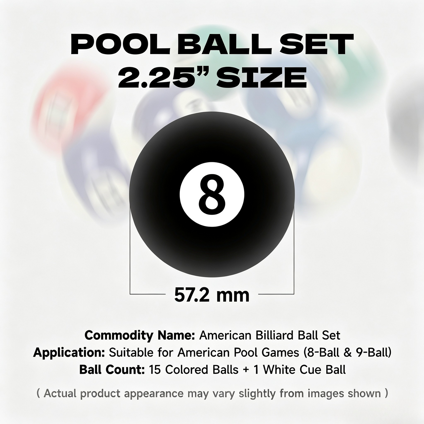 Empire USA Billiard Economy Ball Set, 2.25-Inch