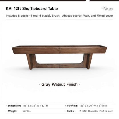 KAI Shuffleboard Table - Grey Walnut Finish