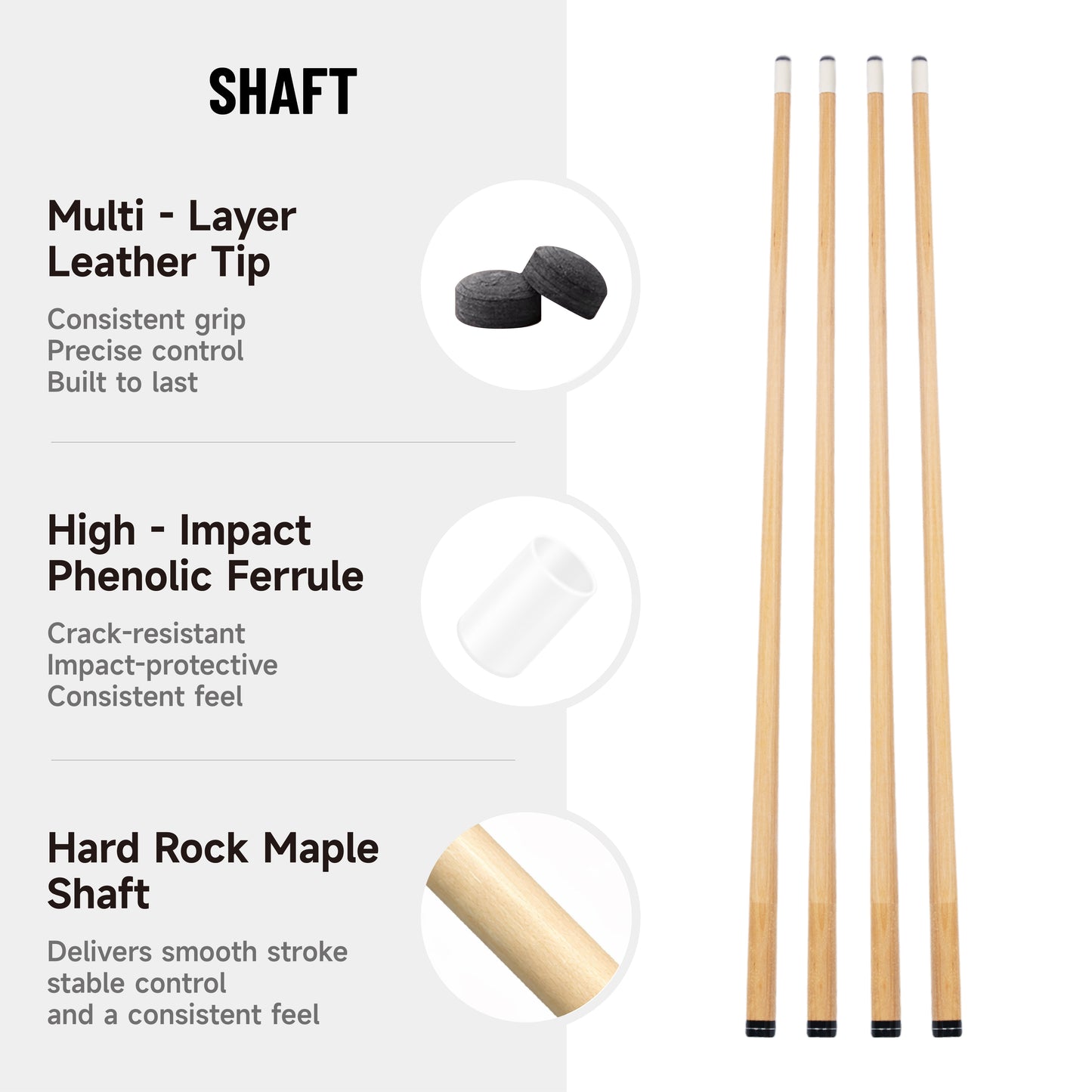 Empire USA - Classic Color Series 4-Piece 1/2 Pool Cue Set