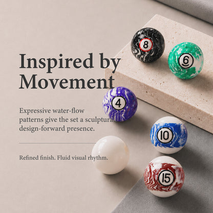 Empire USA   Color.Marble Billiard Ball Set, Colorful Striped Pattern