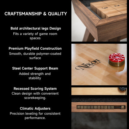 Desyn Shuffleboard Table - Grey Walnut Finish