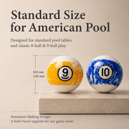 Empire USA   Color.Marble Billiard Ball Set, Colorful Striped Pattern
