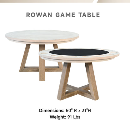 Rowan - Poker Game & Dining Table Set (Light Grey Finish)