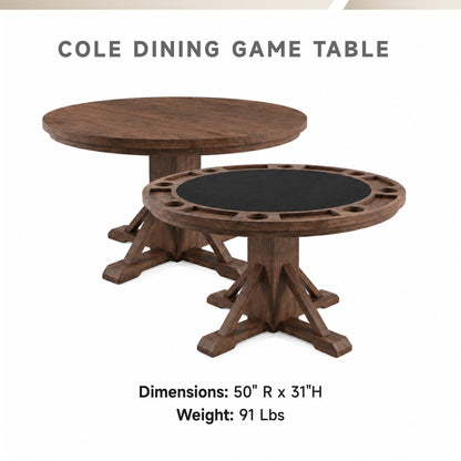 Cole - Poker Game & Dining Table Set (Cinder Finish)