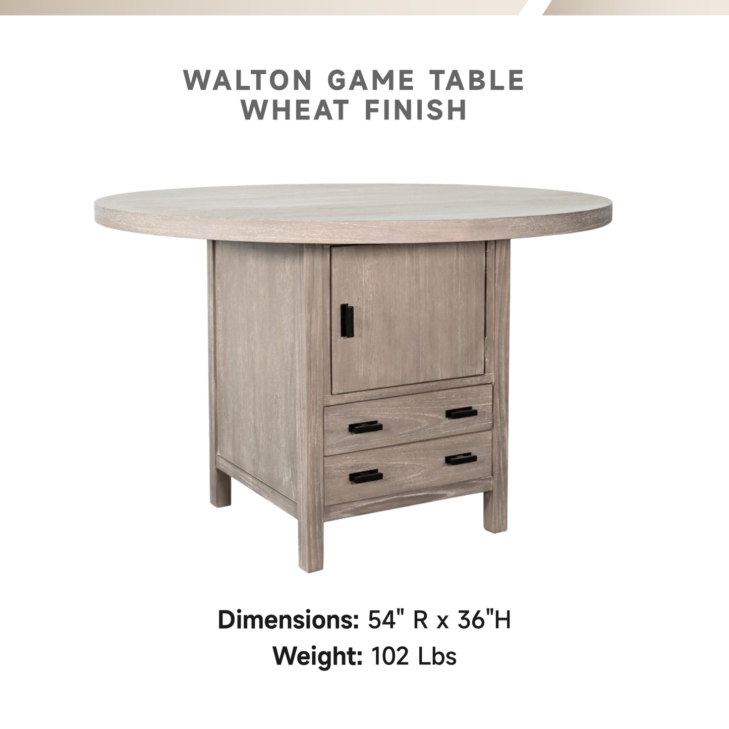 Walton - Poker Game & Dining Table (Wheat Finish)