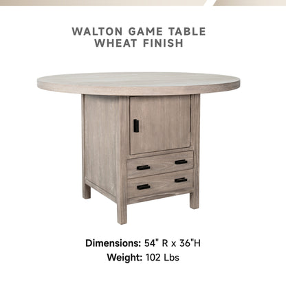 Walton - Poker Game & Dining Table (Wheat Finish)