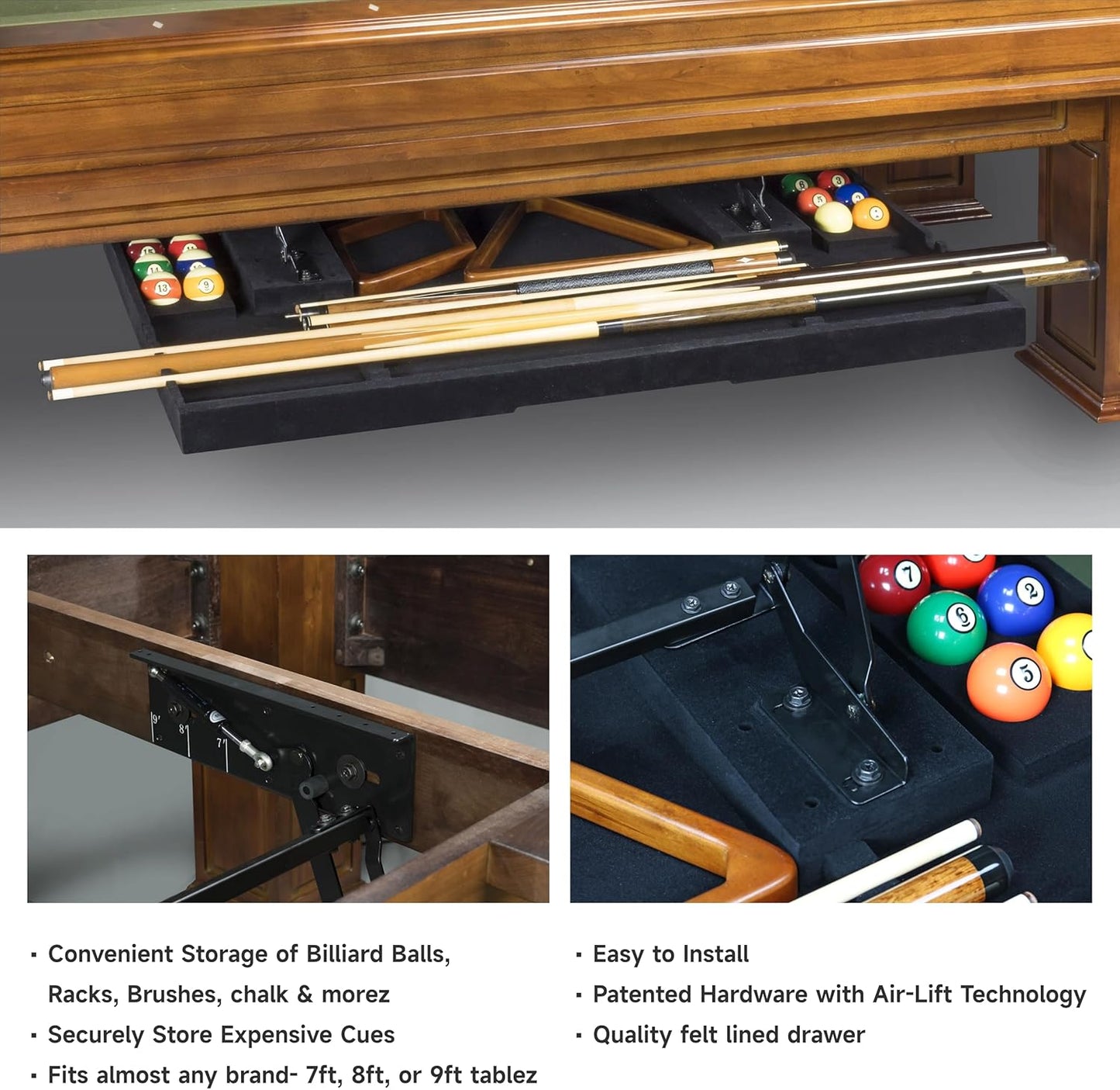 Legacy - The Perfect Drawer for 7', 8' and 9' Billiard Tables