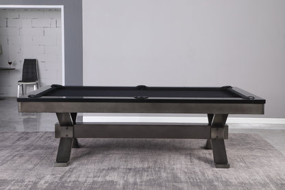 Axton Steel Pool Table - Gunmetal Grey,Black Onyx Finish