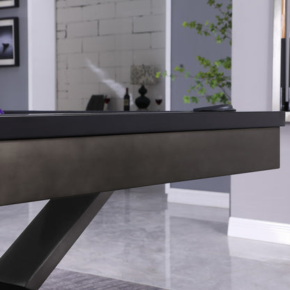 Axton Steel Pool Table - Gunmetal Grey,Black Onyx Finish