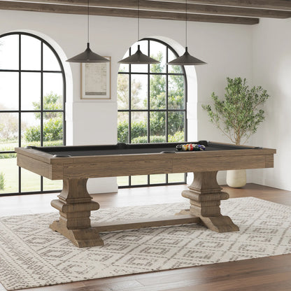 Beaumont Wool Pool Table - Silvered Ash Finish