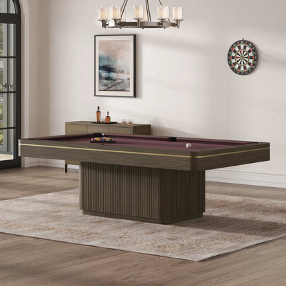 Dali Wood Pool Table - Shadow Greige / Brushed Brass Finish
