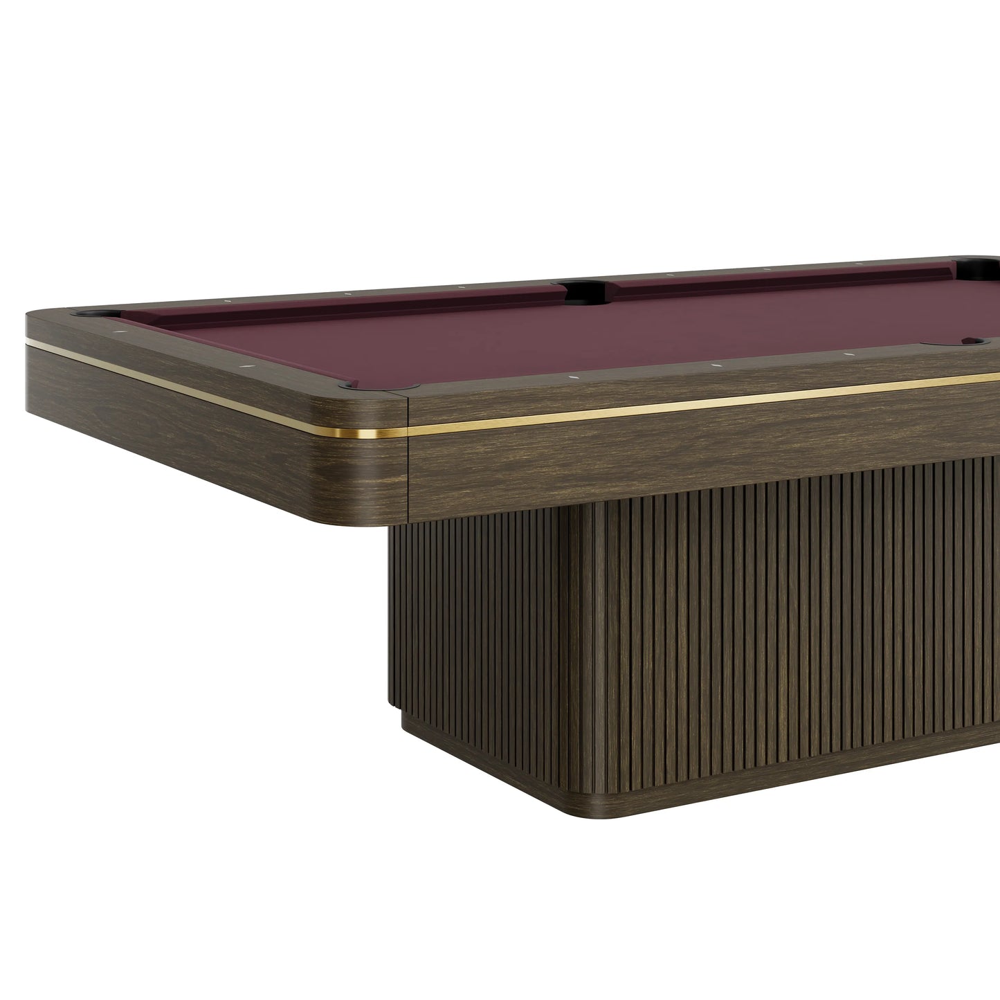 Dali Wood Pool Table - Shadow Greige / Brushed Brass Finish