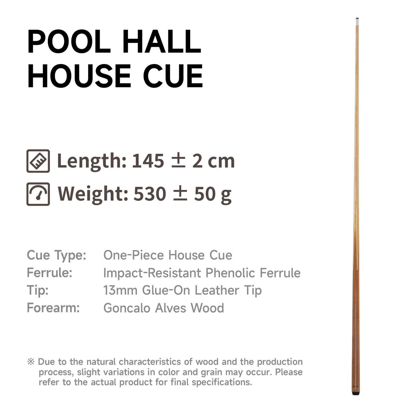 Empire USA 57" 4-Prong House & Bar Billiard Pool Cue Stick (Set of 6)