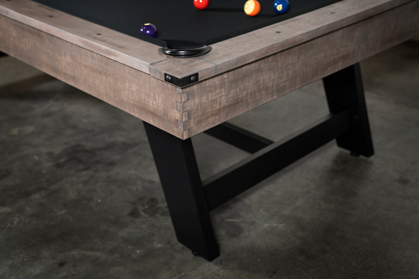 Hunter Slate Pool Table - Metal Leg - Antique Finish