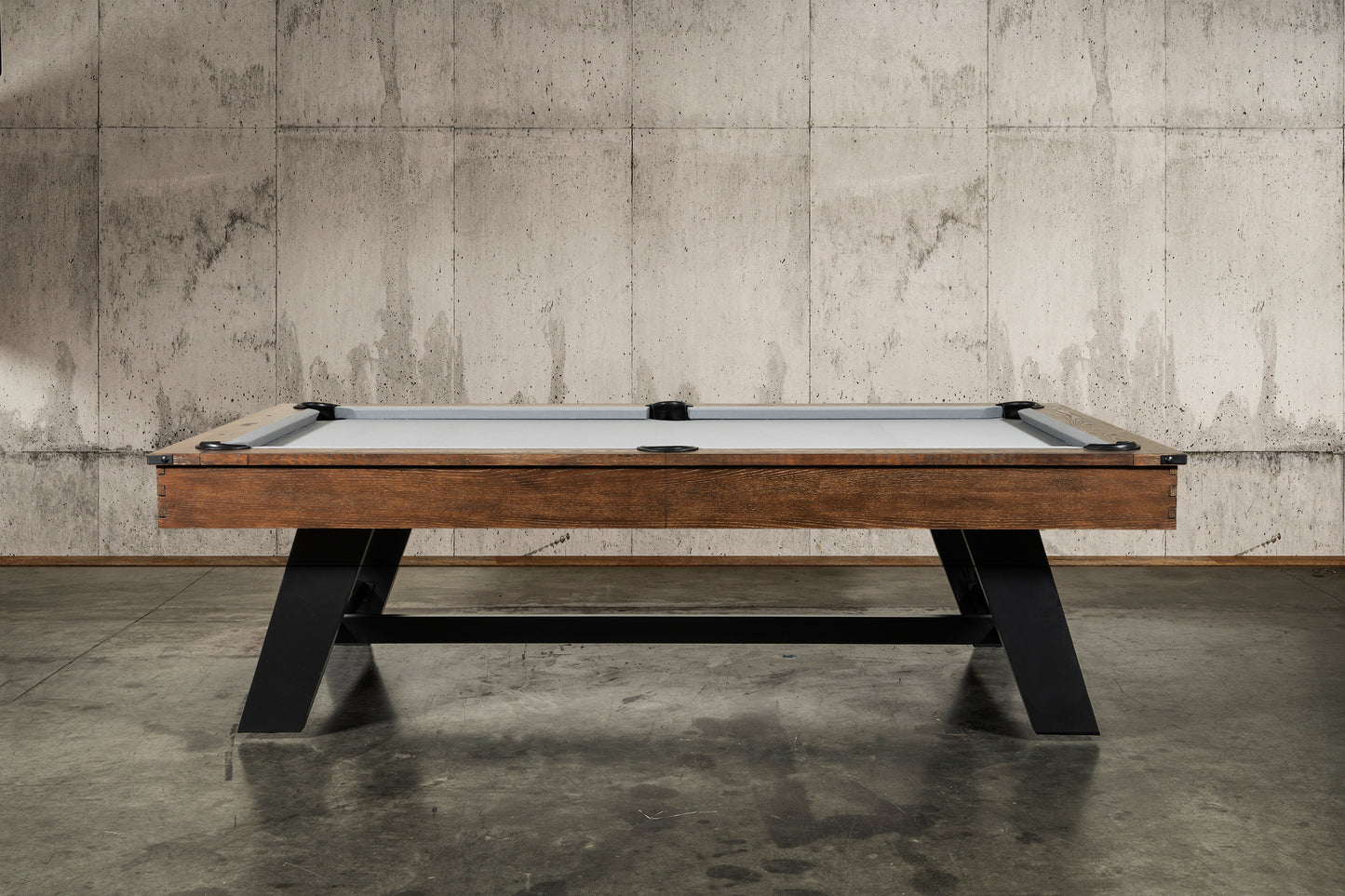 Hunter Slate Pool Table - Metal Leg - Brushed Walnut