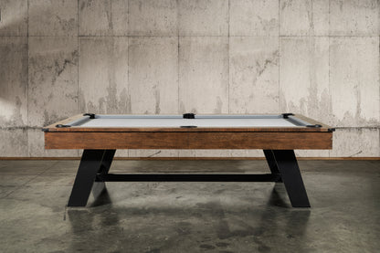 Hunter Slate Pool Table - Metal Leg - Brushed Walnut