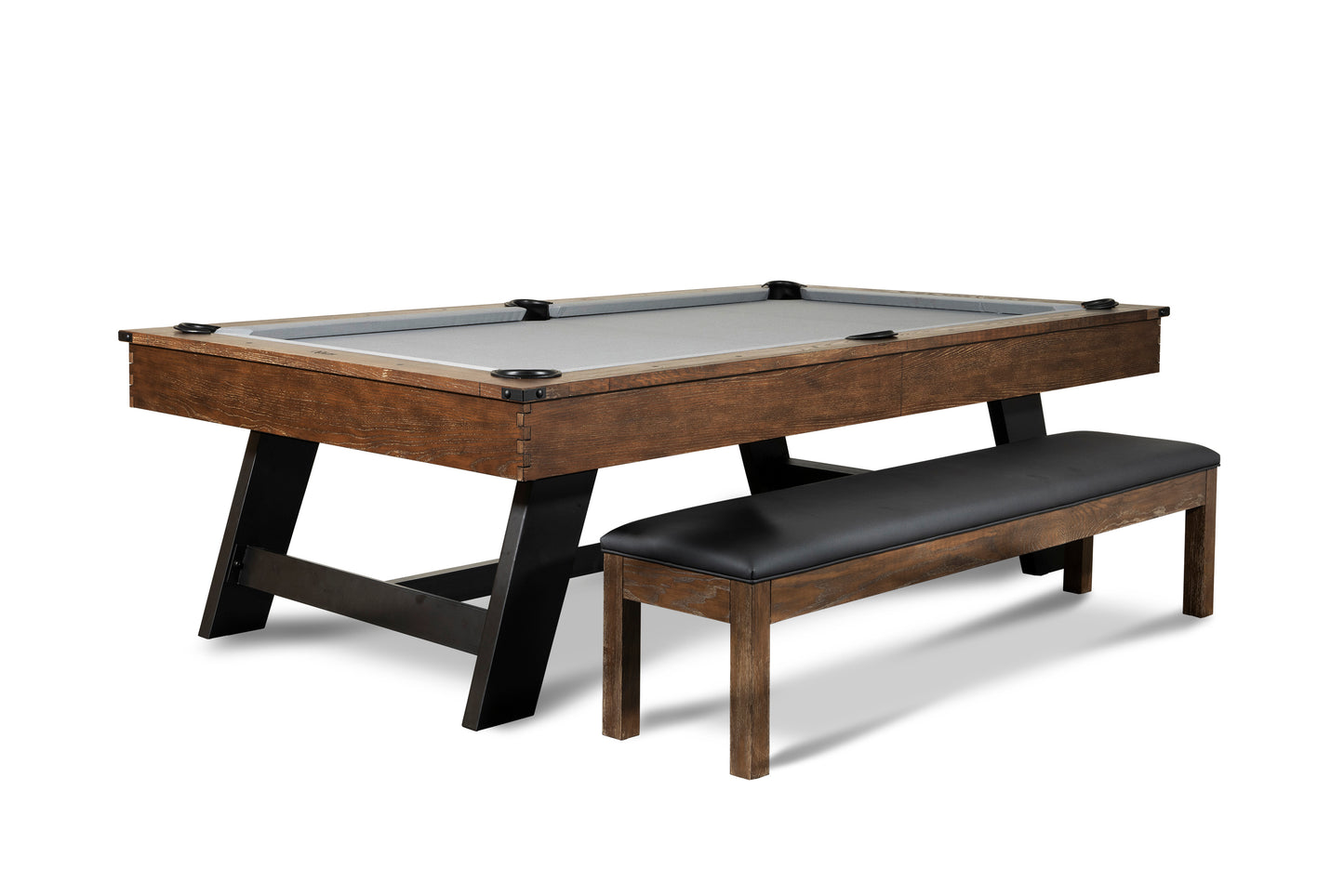 Hunter Slate Pool Table - Metal Leg - Brushed Walnut