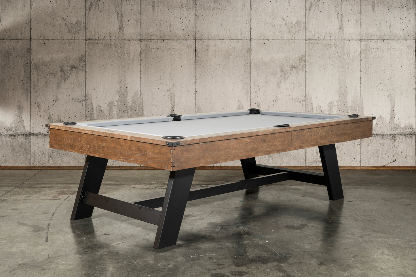 Hunter Slate Pool Table - Metal Leg - Brushed Walnut