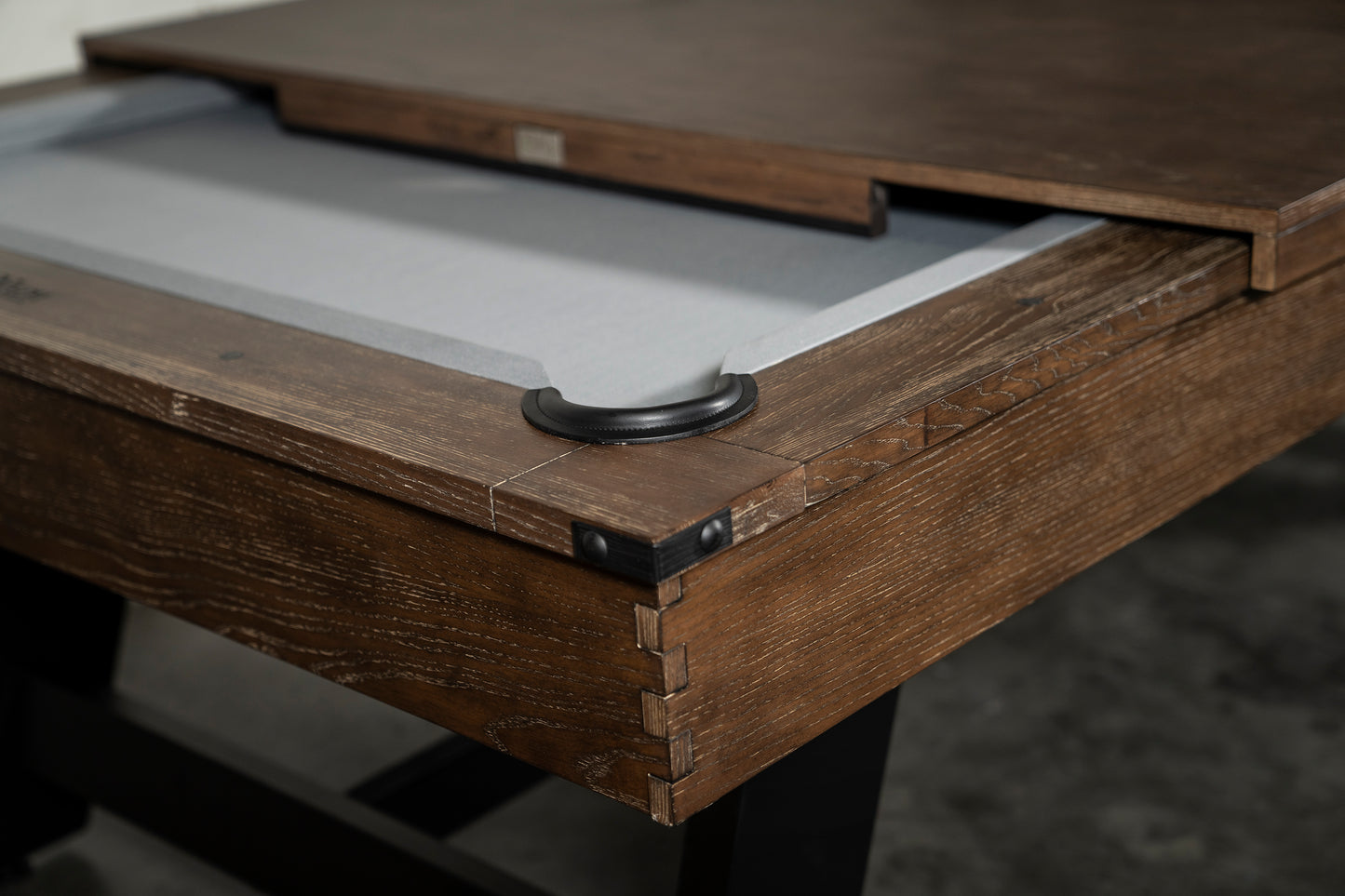 Hunter Slate Pool Table - Metal Leg - Brushed Walnut