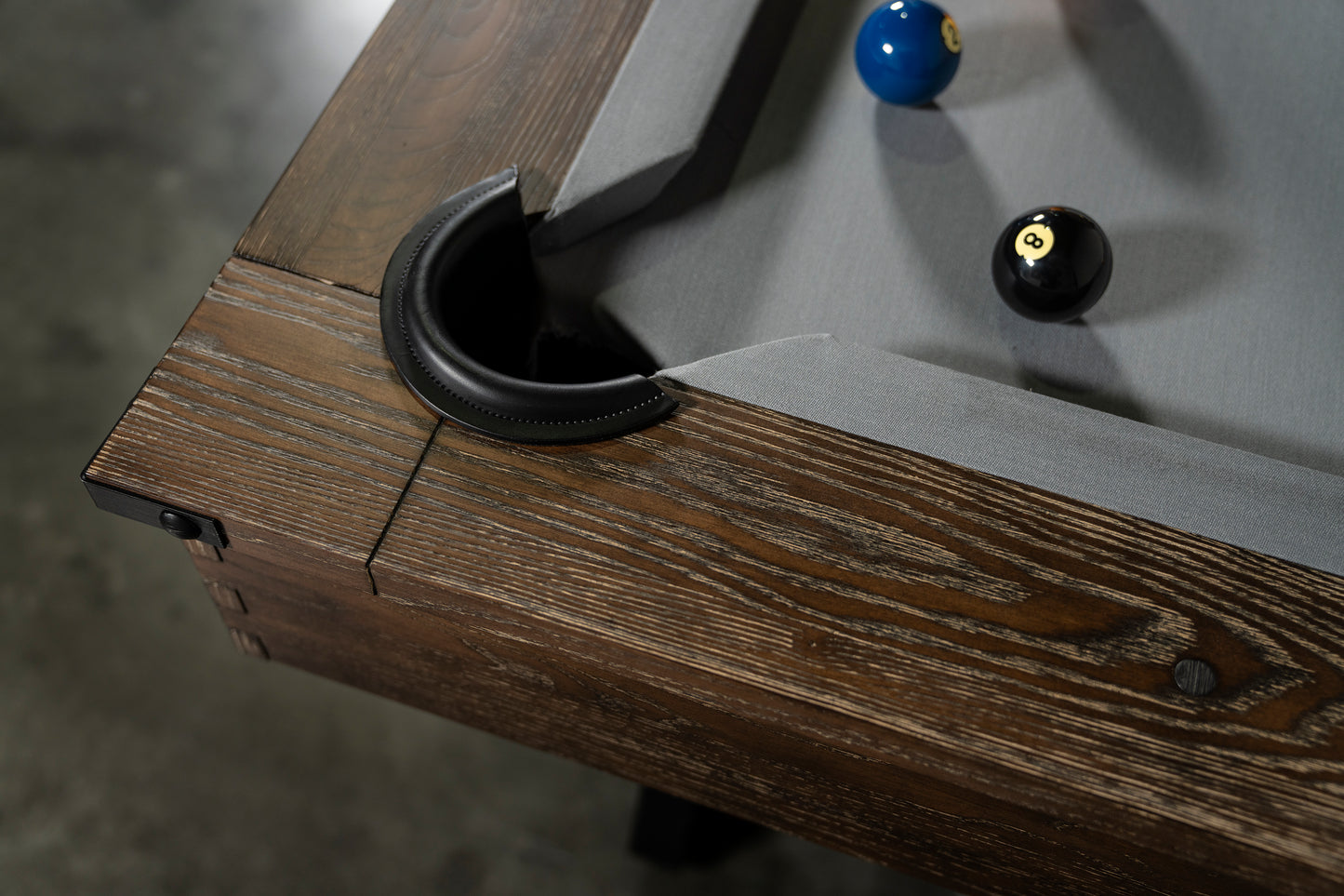 Hunter Slate Pool Table - Metal Leg - Brushed Walnut
