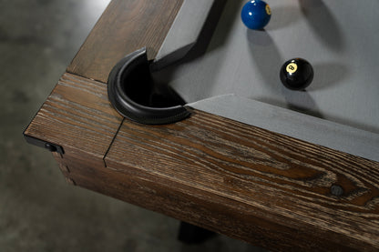 Hunter Slate Pool Table - Metal Leg - Brushed Walnut