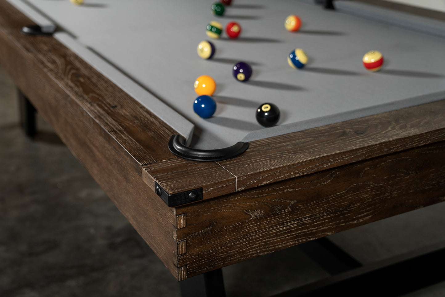 Hunter Slate Pool Table - Metal Leg - Brushed Walnut