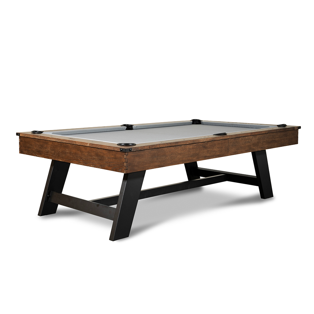 Hunter Slate Pool Table - Metal Leg - Brushed Walnut