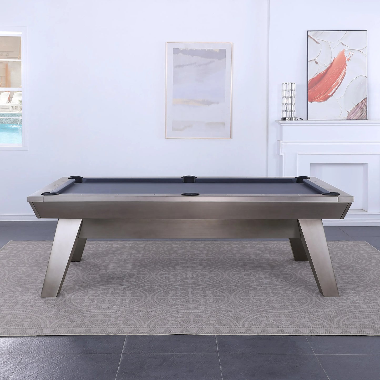 Lennox Steel Pool Table - Gunmetal Grey Finish