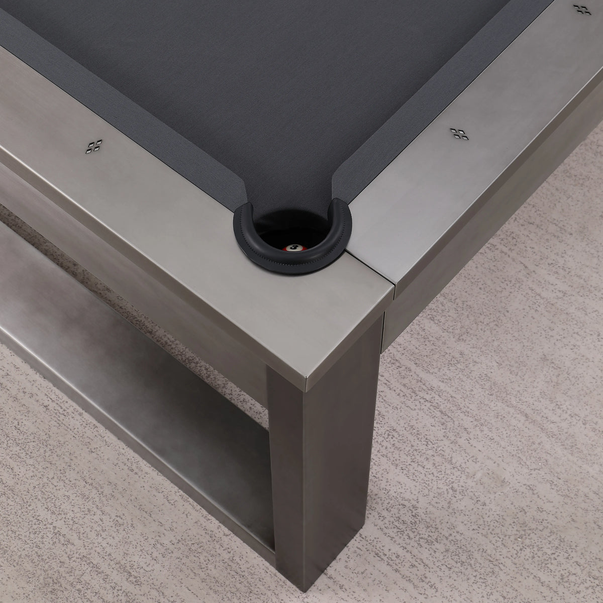 Metalic Pool Table Lexa Steel Pool Table - Gunmetal Grey Finish – Empire USA