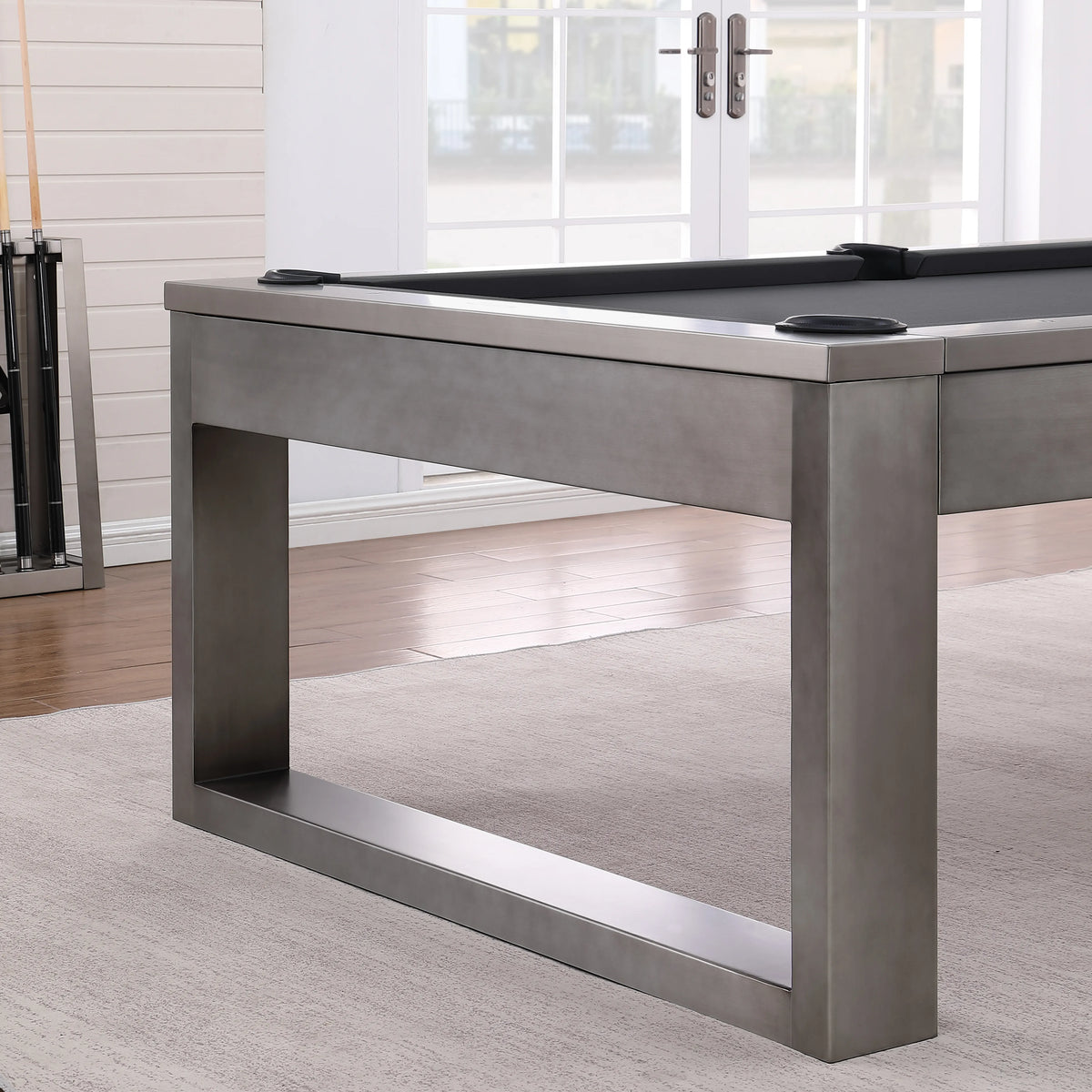 Metalic Pool Table Lexa Steel Pool Table - Gunmetal Grey Finish – Empire USA