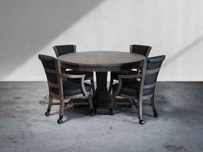 Kai - Poker Table, Bumper Pool Table, Dining Table 3 in 1 - Greyson grey Finish