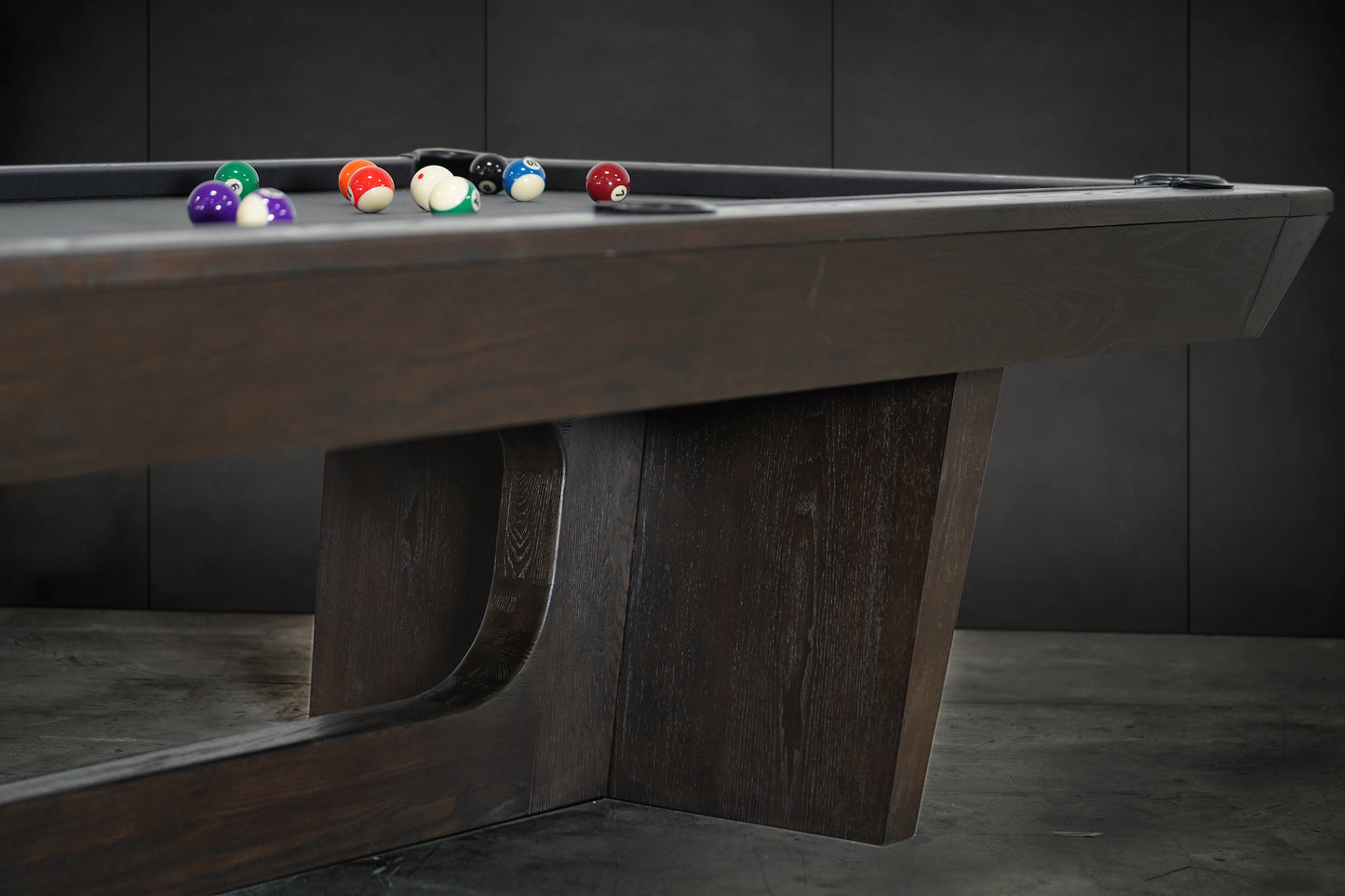 KAI Slate Pool Table - Waxed Brown Finish