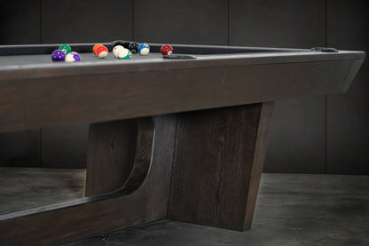 KAI Slate Pool Table - Waxed Brown Finish