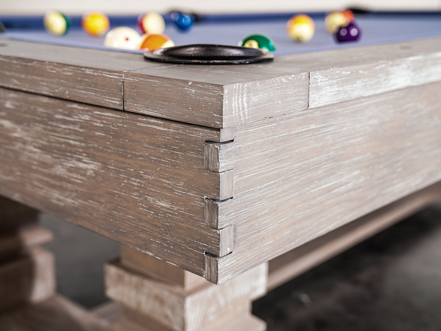 Huck Slate Pool Table - Gray White Oak Finish