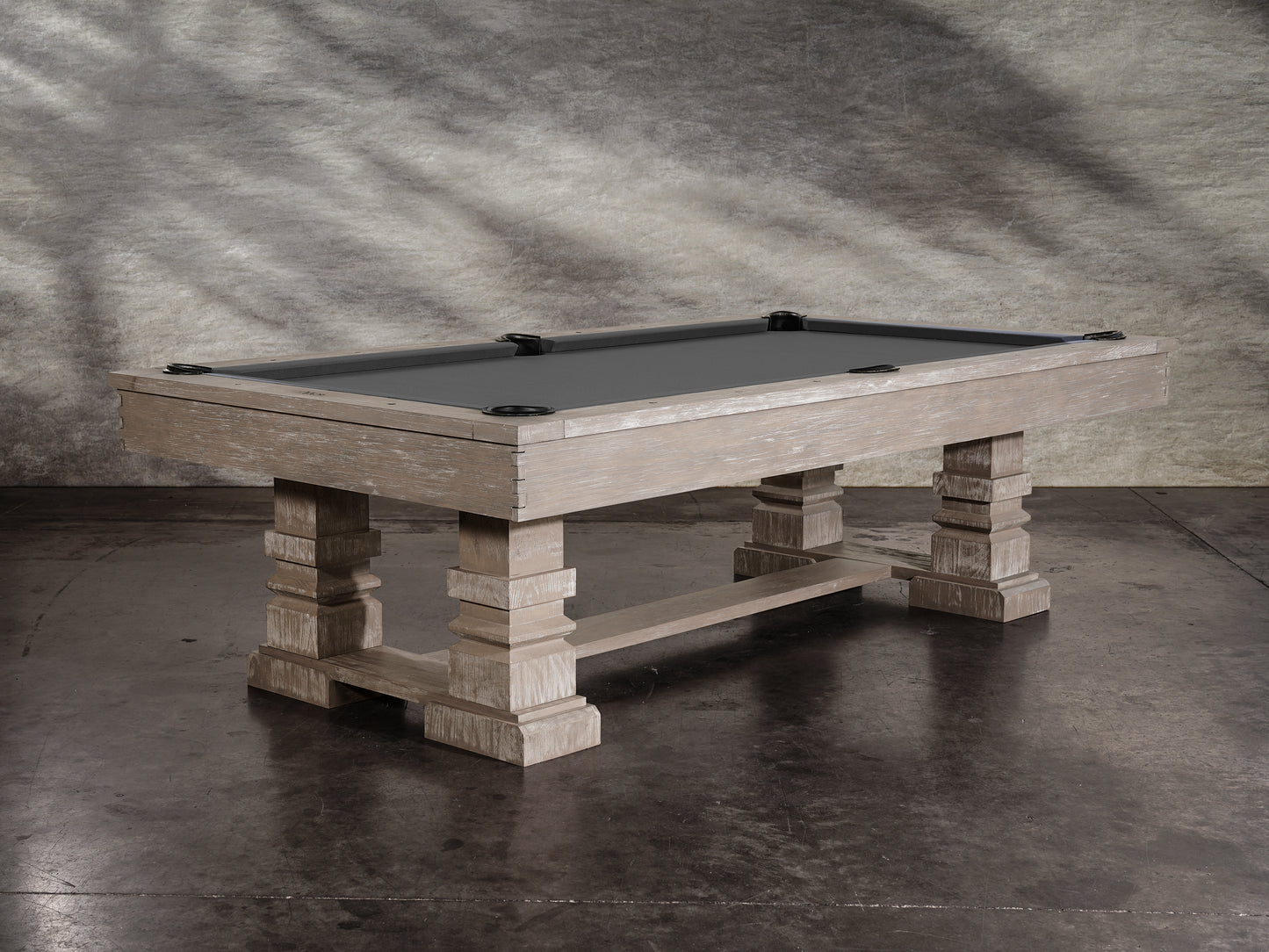 Huck Slate Pool Table - Gray White Oak Finish