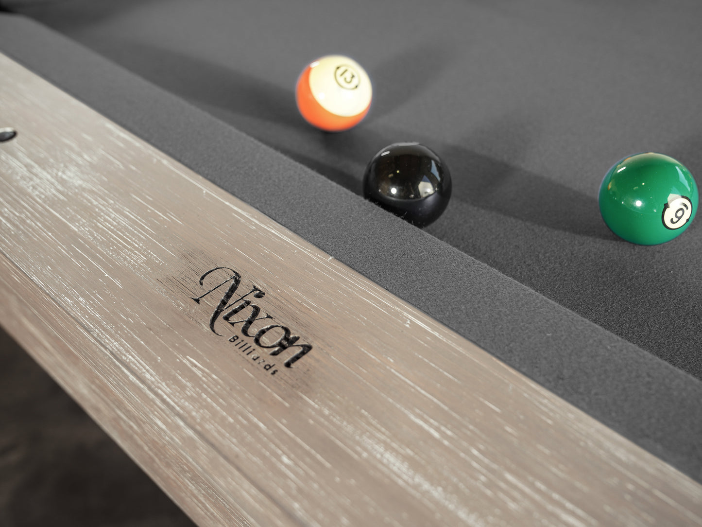 Huck Slate Pool Table - Gray White Oak Finish