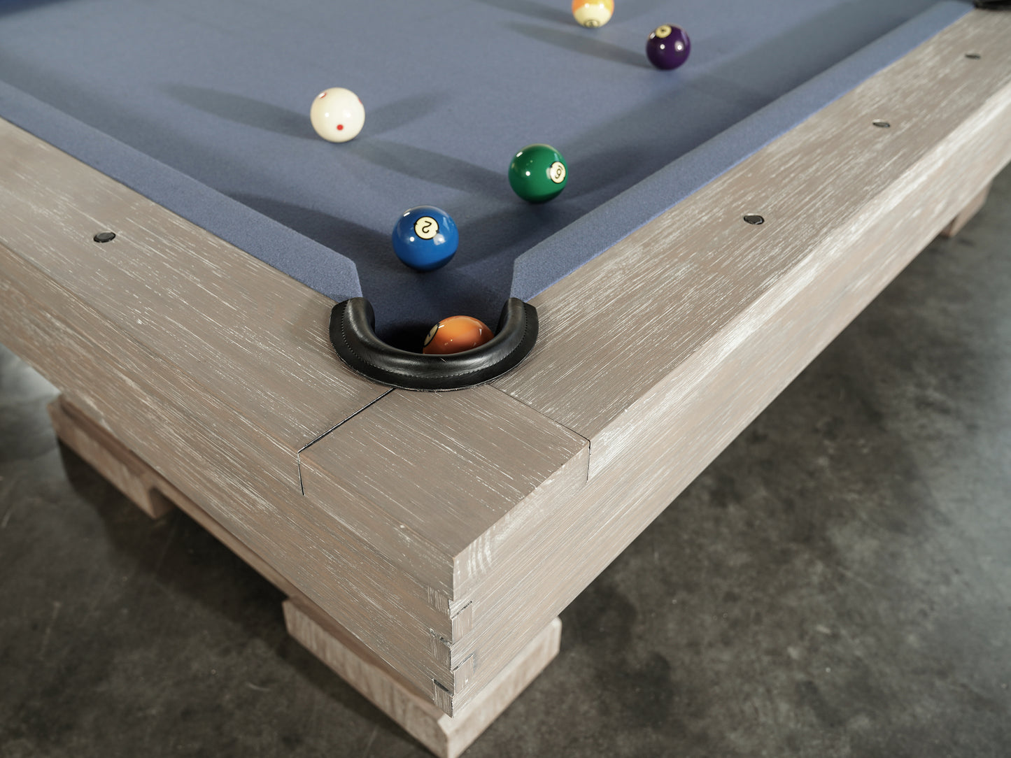 Huck Slate Pool Table - Gray White Oak Finish