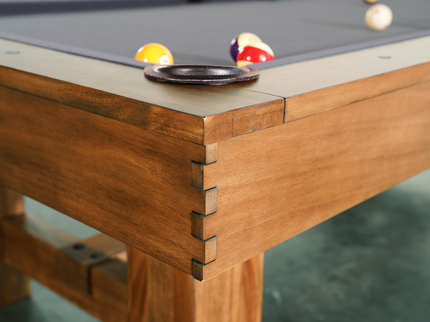 Presli Slate Pool Table - Native Acacia Finish