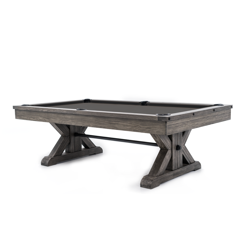 Otis Wood Pool Table - Weathered Grey Finish