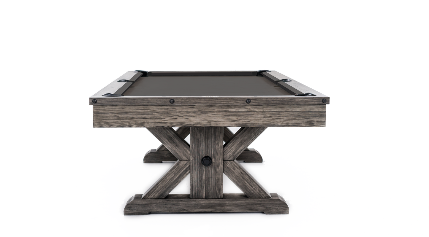 Otis Wood Pool Table - Weathered Grey Finish
